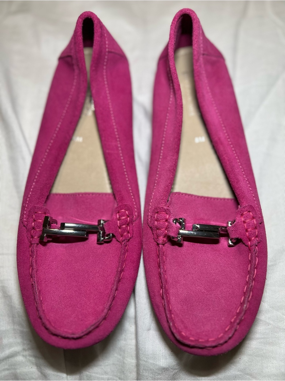 Coach and Four Women's Suede Loafers in Fuchsia Pink